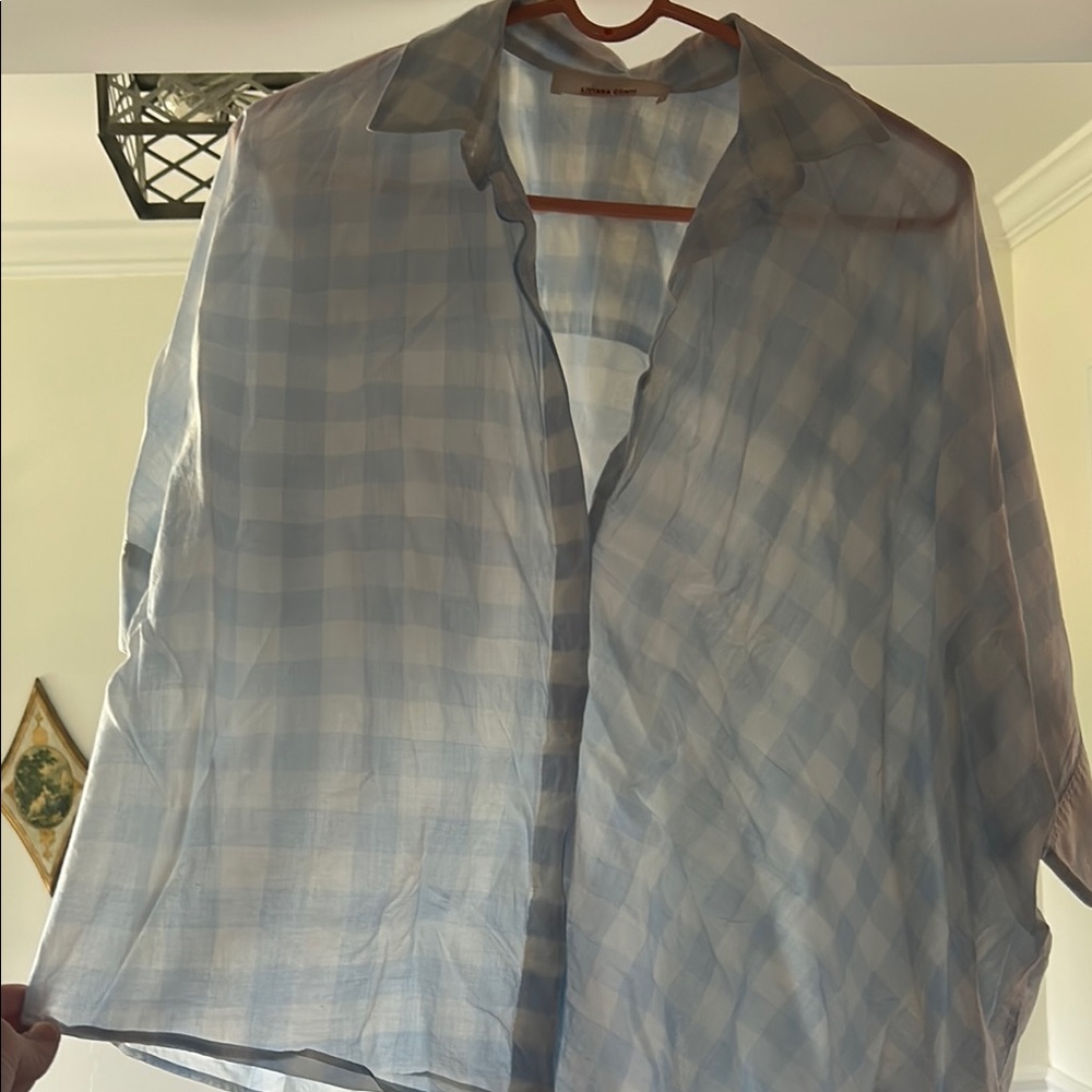 Blue Checkered Women's Blouse